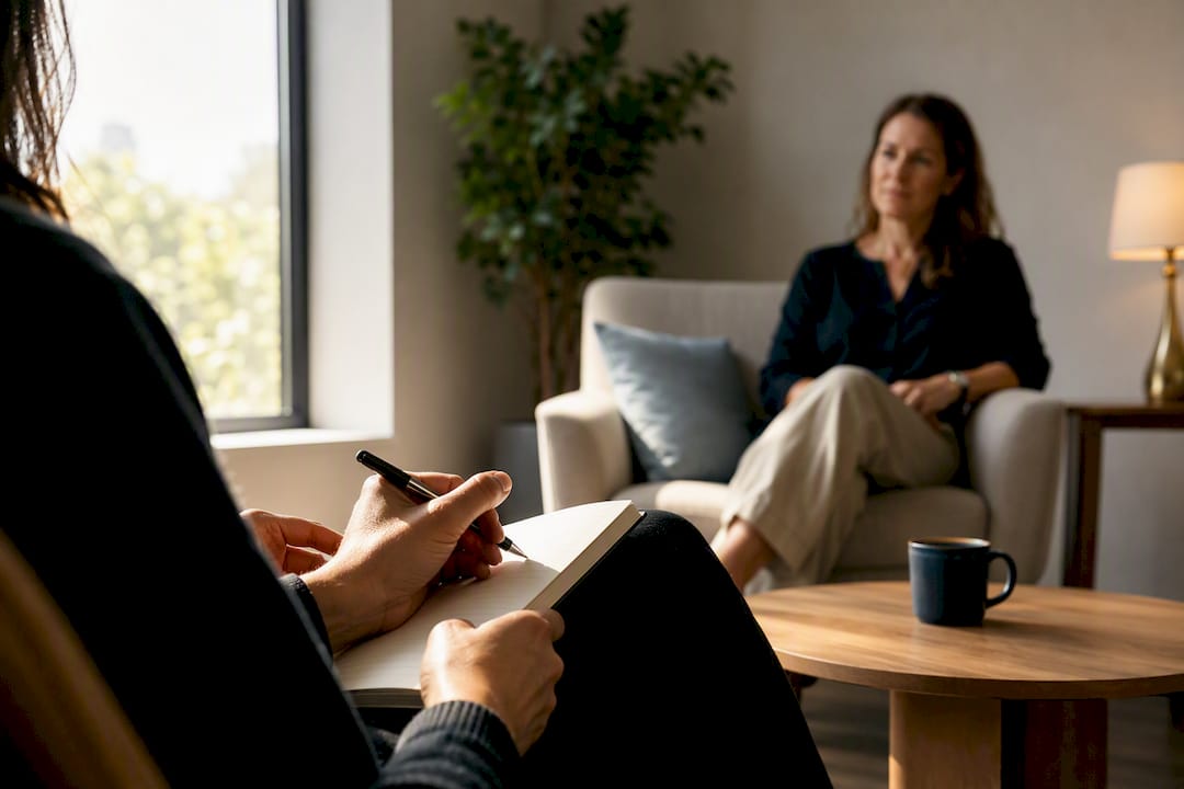 Client journaling during a therapy session