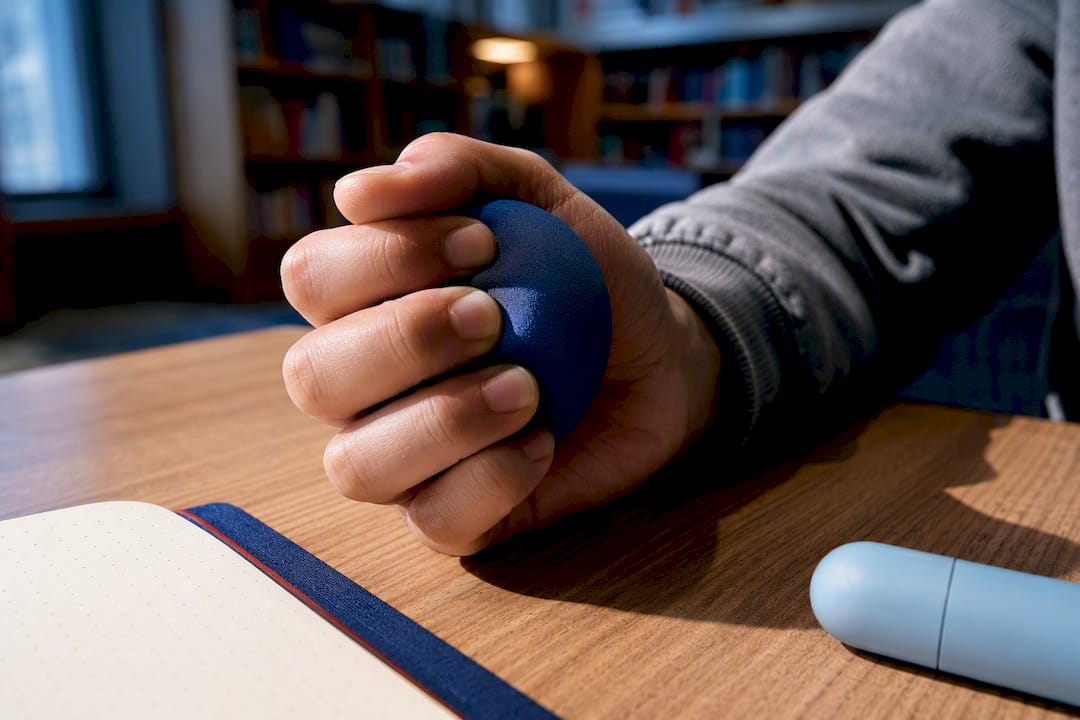Hands using physical study focus tools